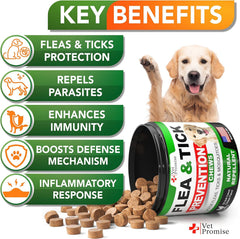 Vet Promise chews closeup shows tasty texture that dogs enjoy while supporting natural pest management.