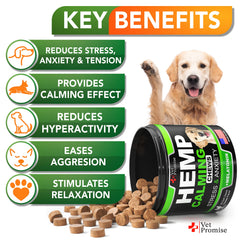 Vet Promise calming chews in hand demonstrate stress relief during daily routines.