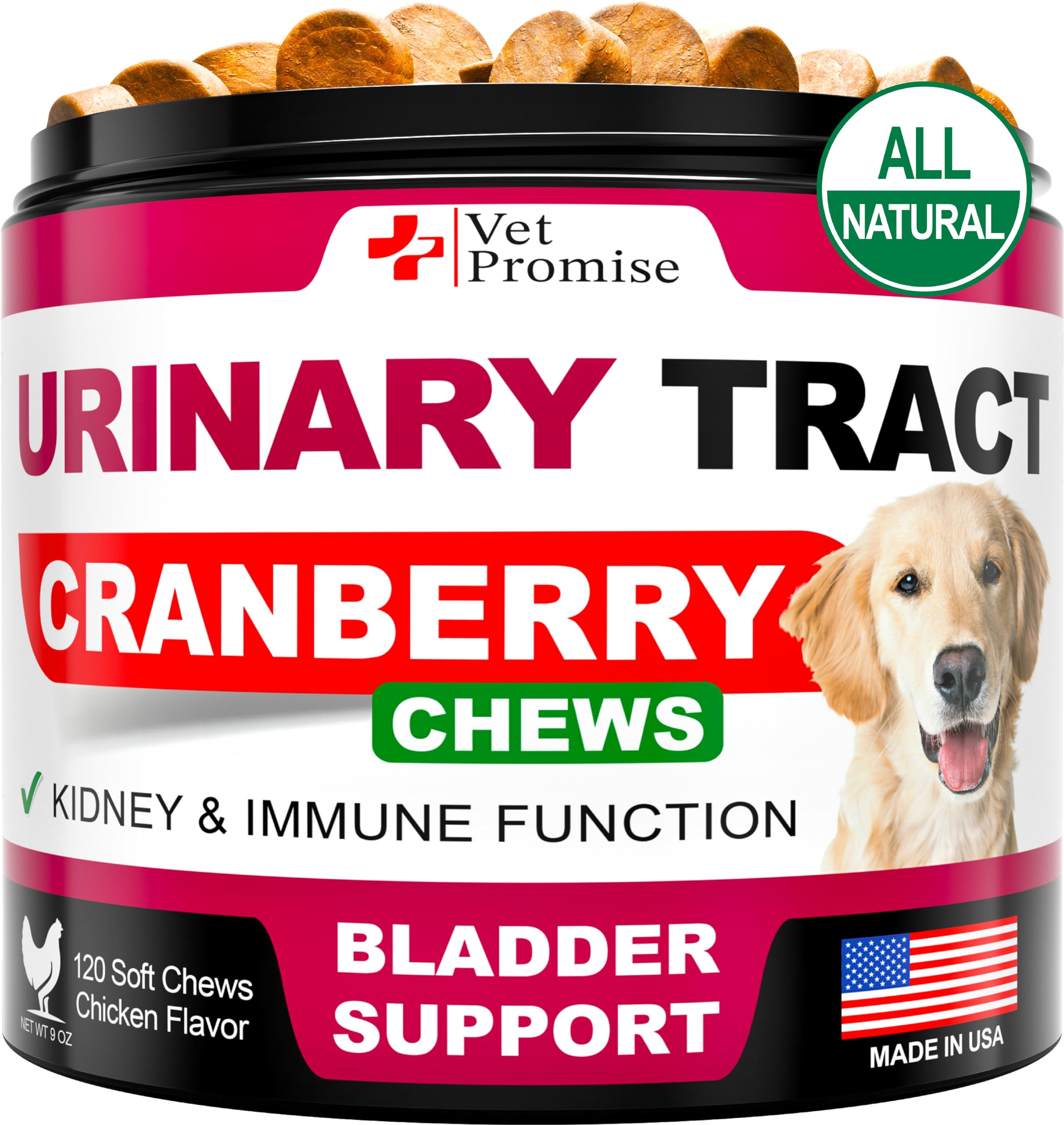 Vet Promise Dog UTI Chews bottle shown for convenient urinary support