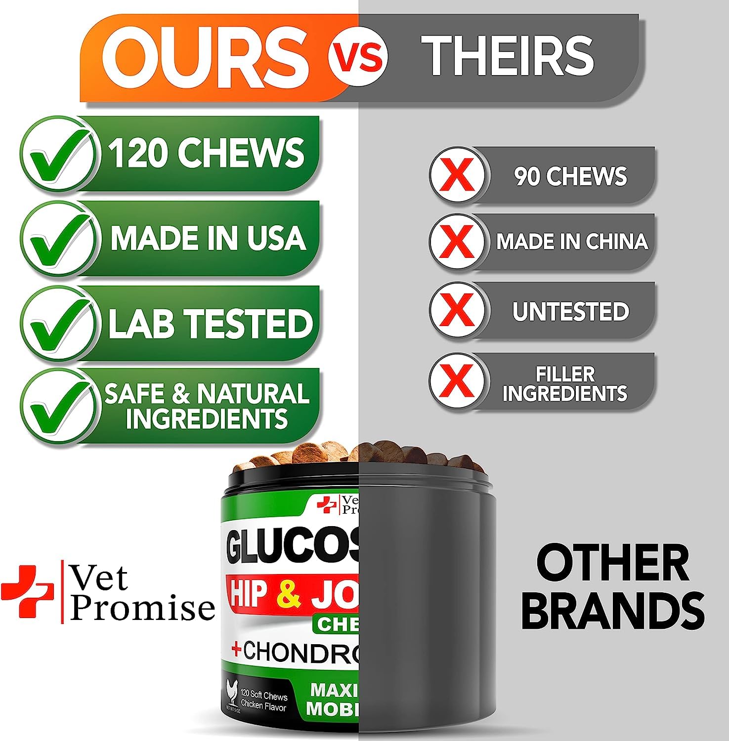 Vet Promise Glucosamine for Dogs chews dog in motion indicating improved mobility