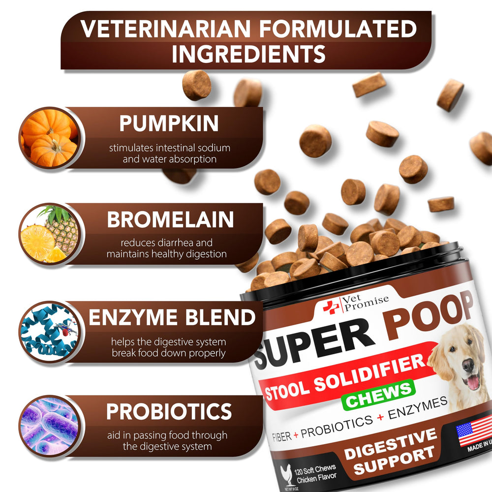 Packaging label highlights USA-made Vet Promise vet-formulated formula.