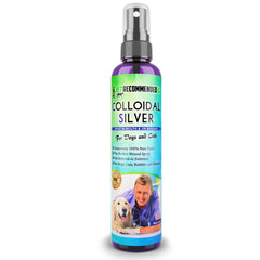 Vet Recommended Colloidal Silver Spray bottle front for easy pet wound care