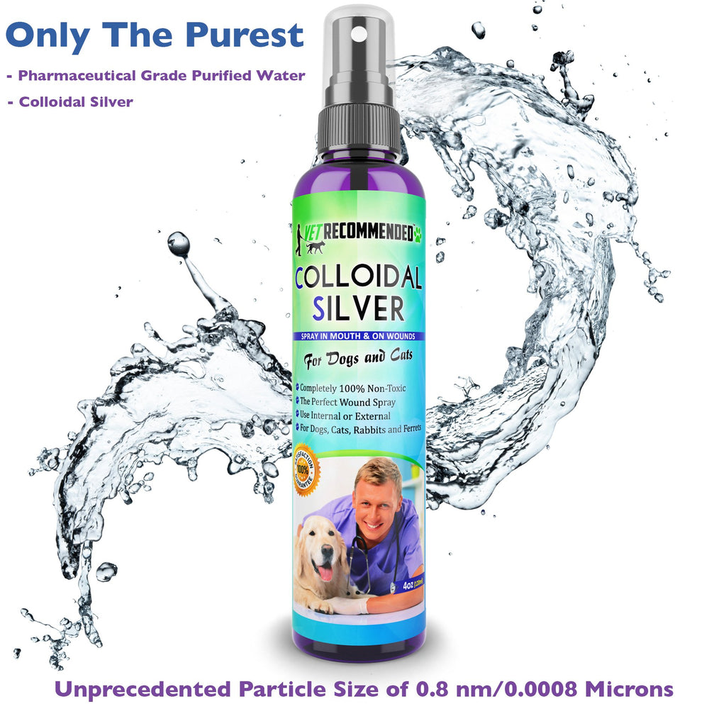 Vet Recommended Colloidal Silver Spray USA packaging highlights quality and purity