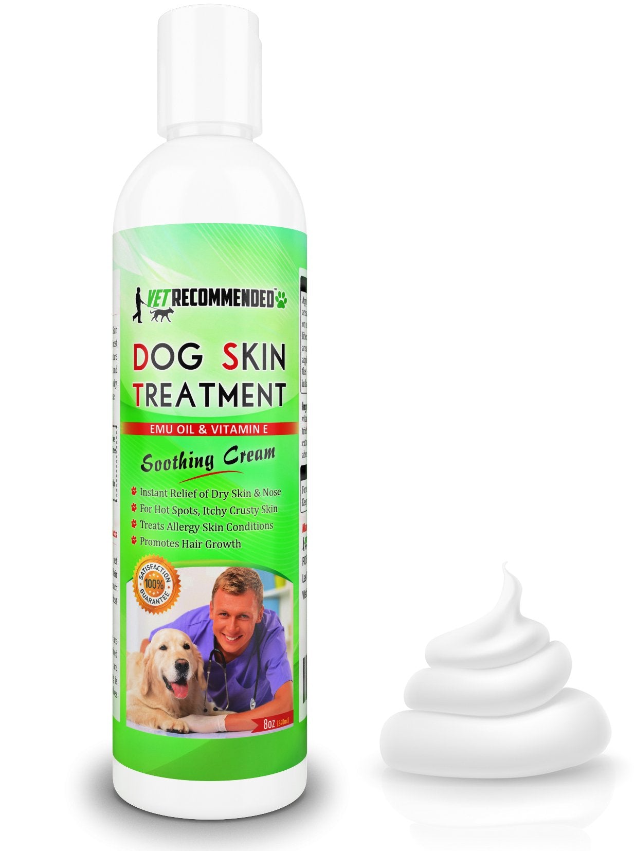 Vet Recommended dog dry skin cream jar for soothing irritated skin and coat care