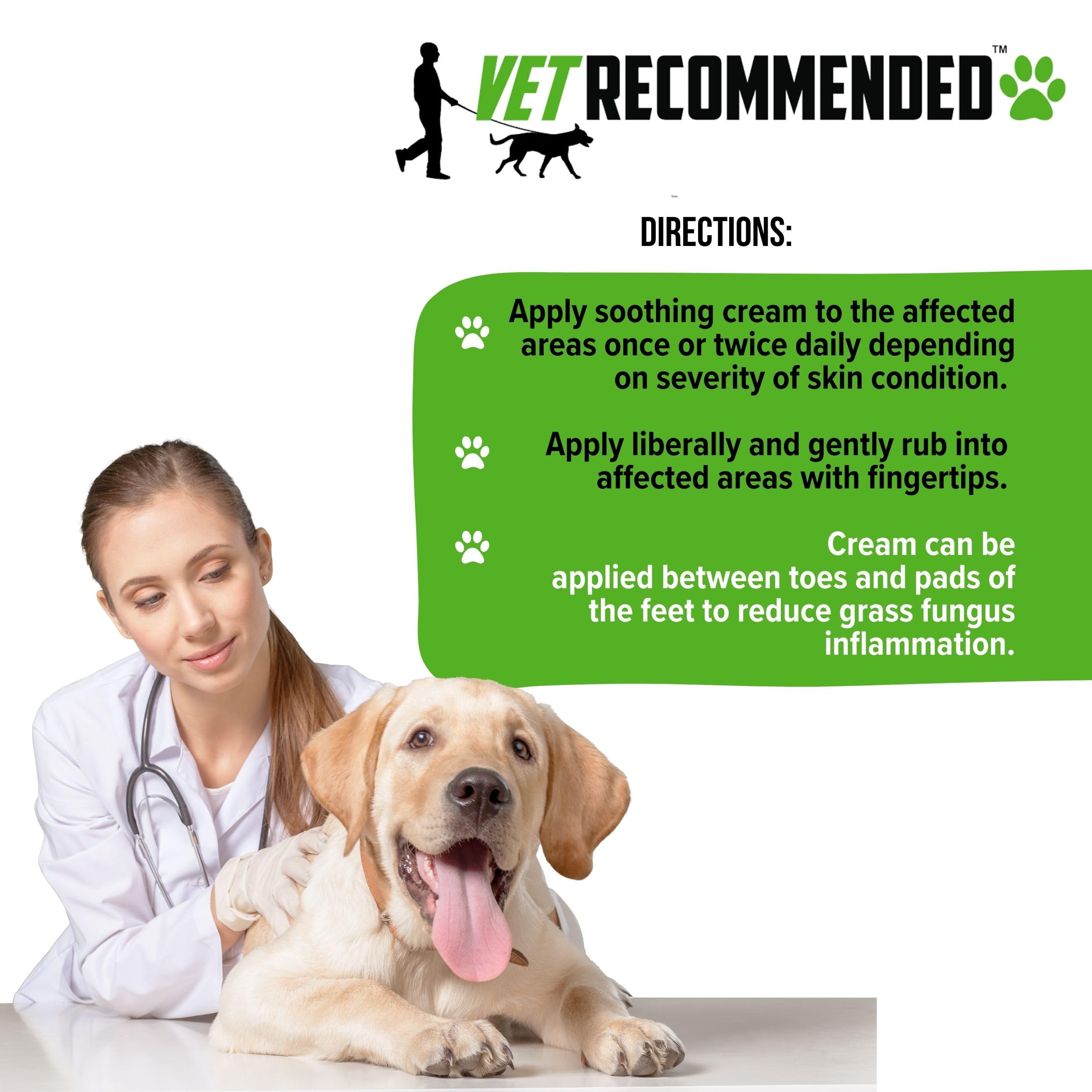 Vet Recommended hot-spots care image showing quick soothing for itchy skin