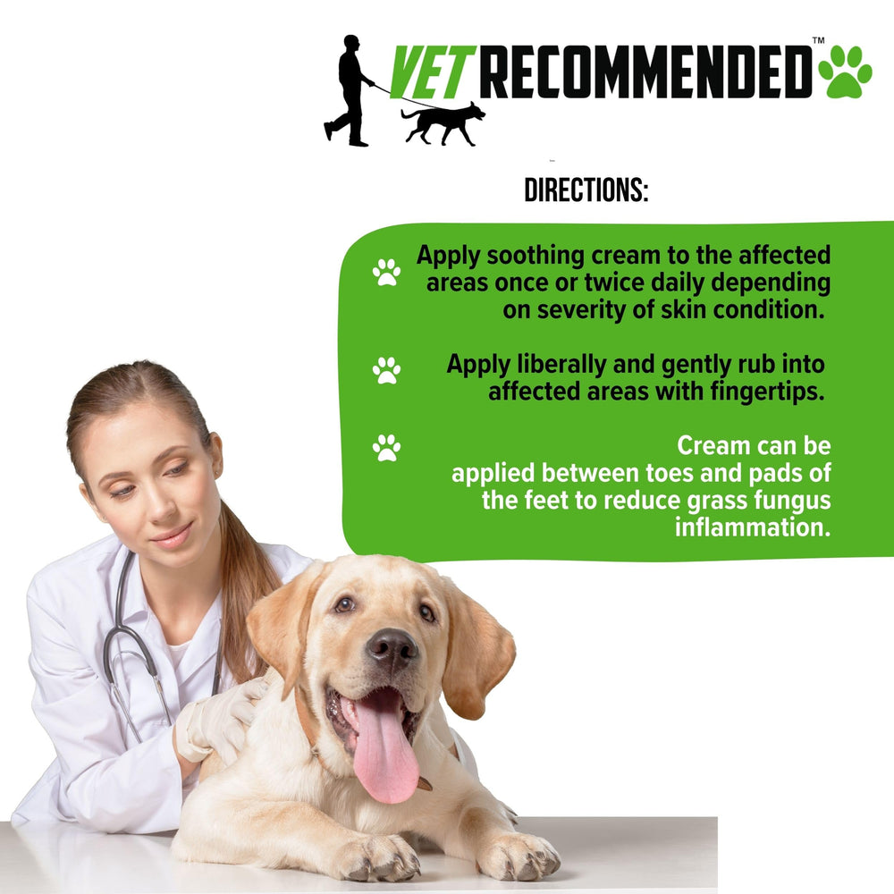Vet Recommended hot-spots care image showing quick soothing for itchy skin