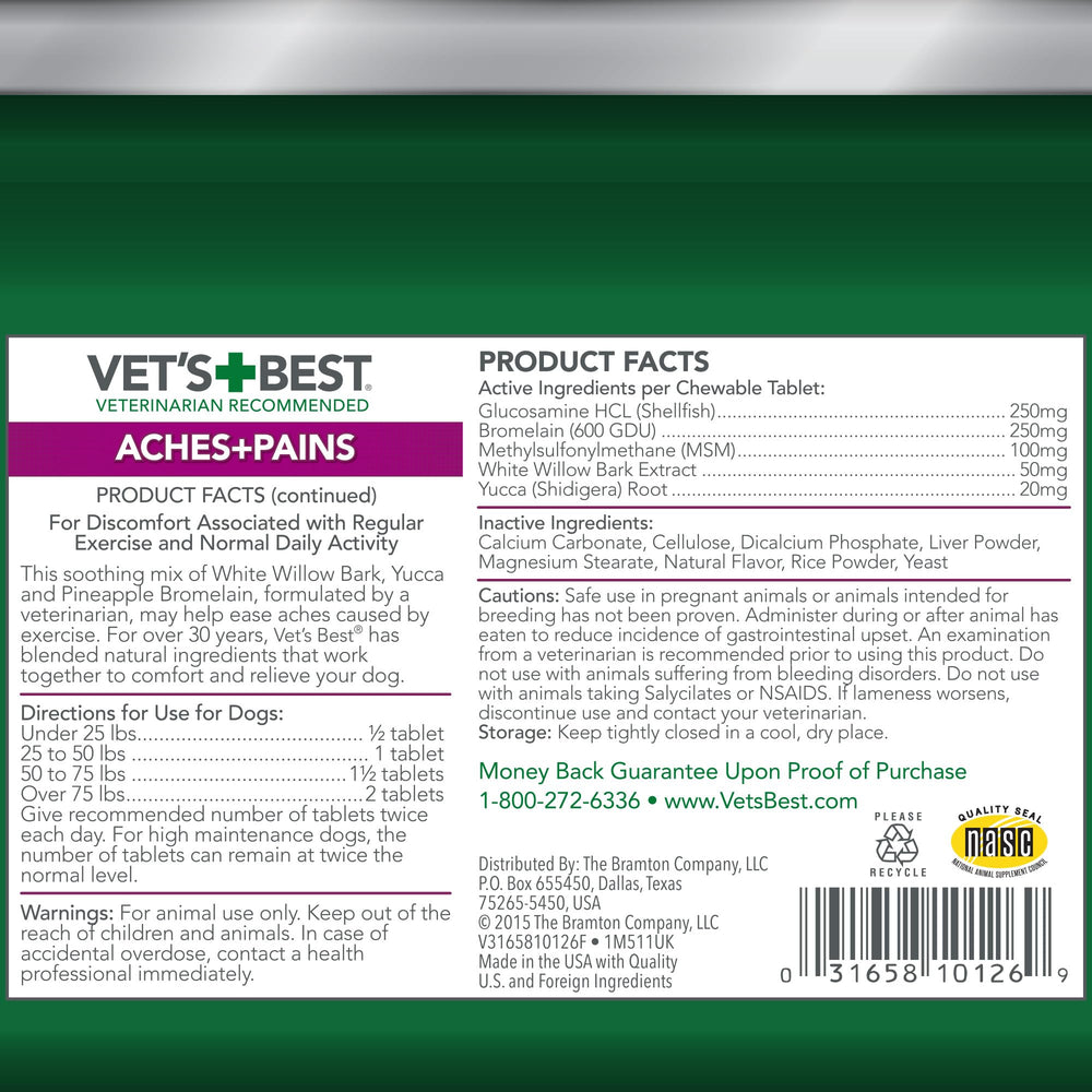 Dog in motion with Vet's Best Aches + Pains supports mobility