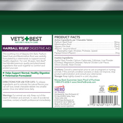 Vet's Best Cat Hairball Relief chews in chicken flavor; tasty daily hairball management.