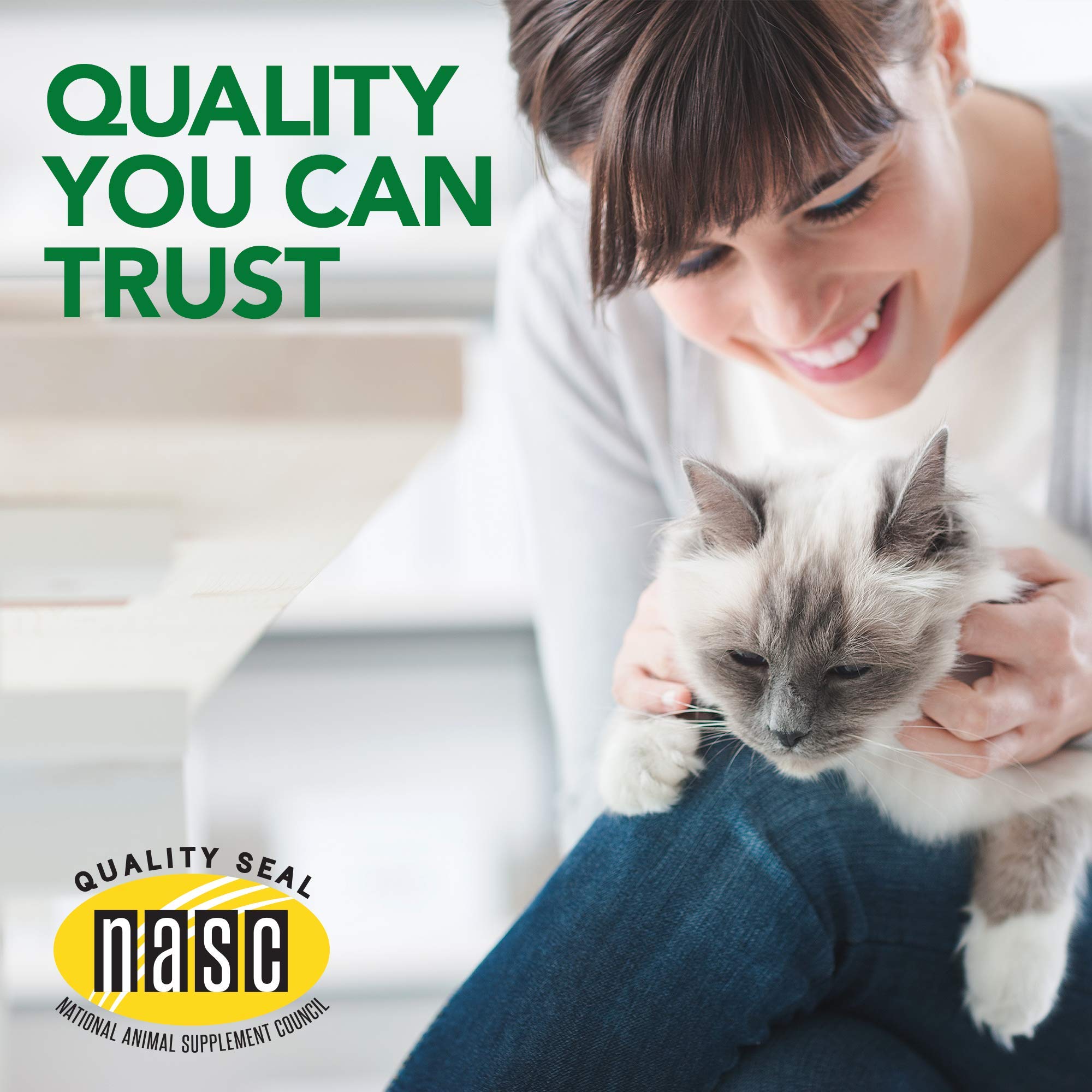 Natural ingredients label from Vet's Best Cat Hairball Relief bottle; no artificial preservatives.