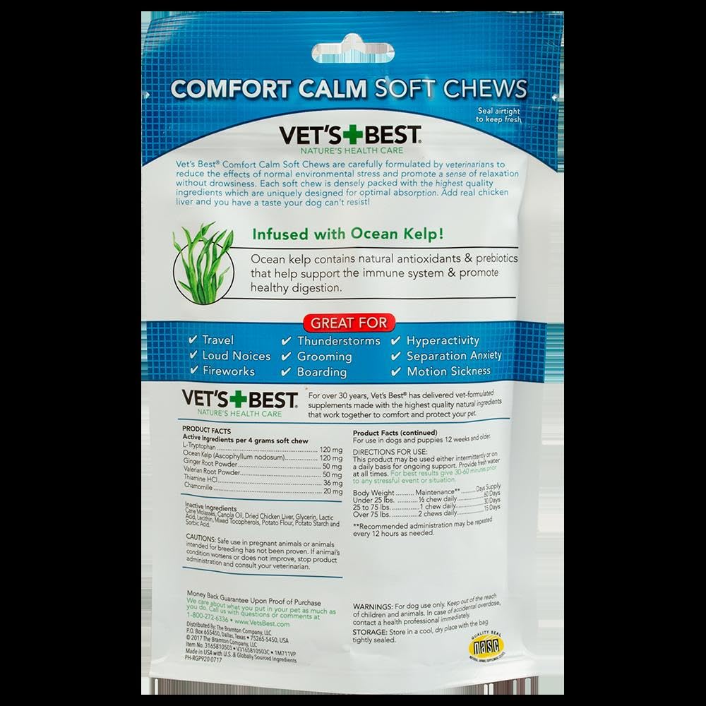 Close-up of Vet's Best Comfort Calm soft chews texture for palatability