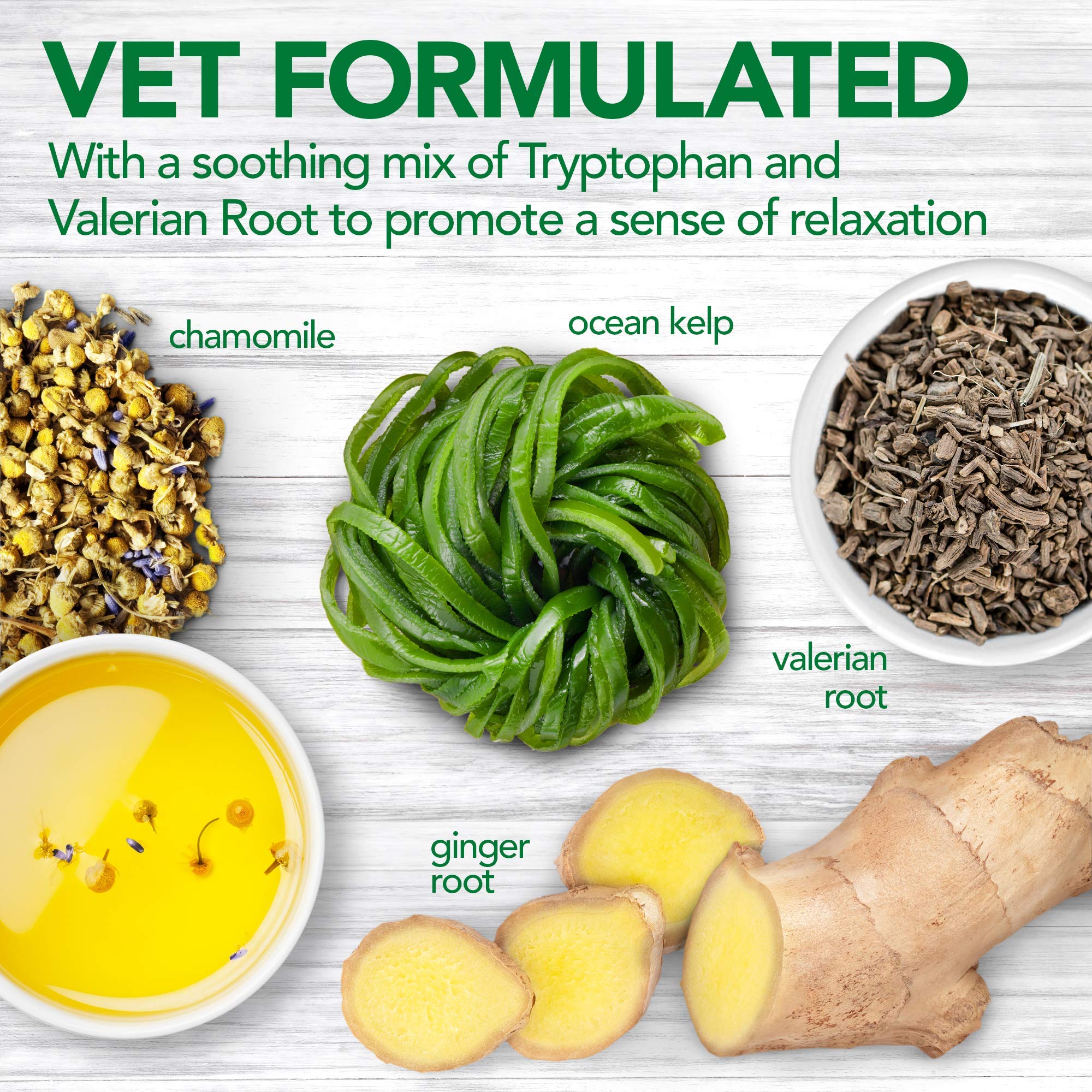 Vet's Best Comfort Calm soft chews veterinarian-formulated label emphasizes science-backed calming blend.