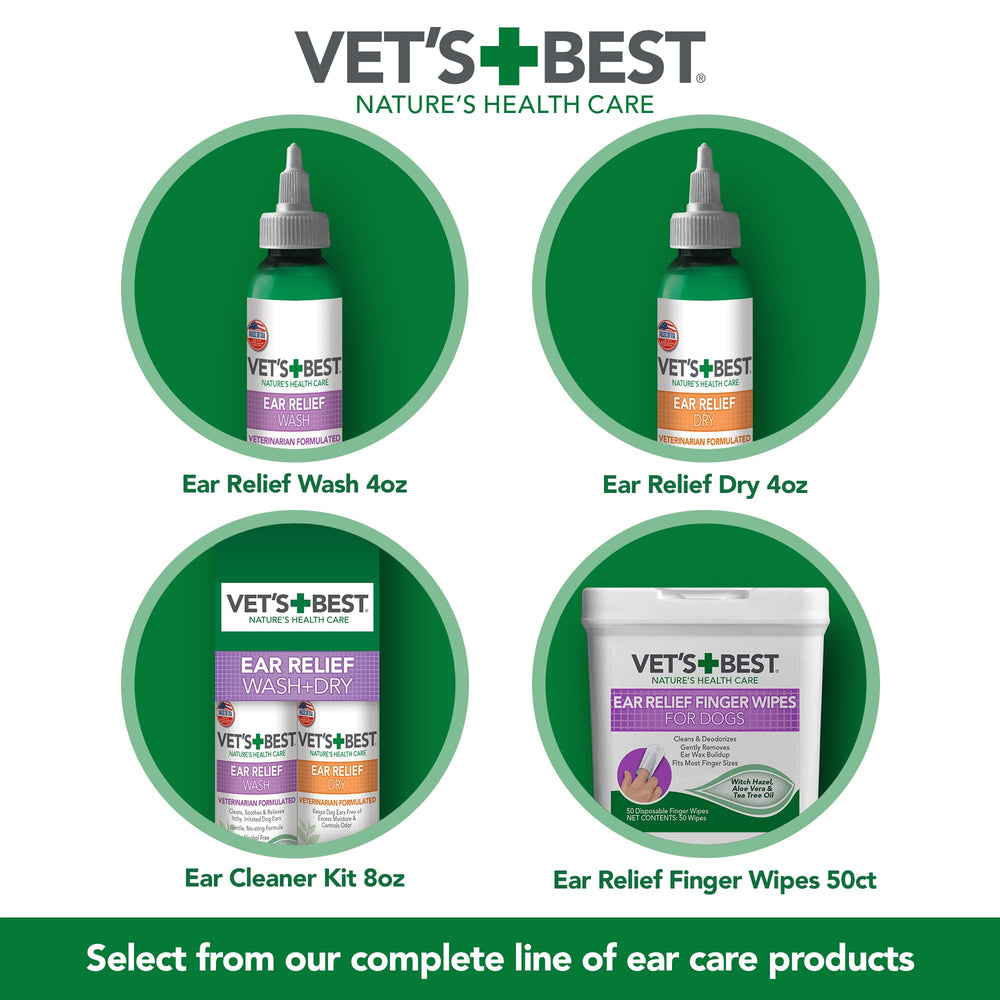 Made in USA label signals quality on Vet's Best Ear Relief Wash bottle.