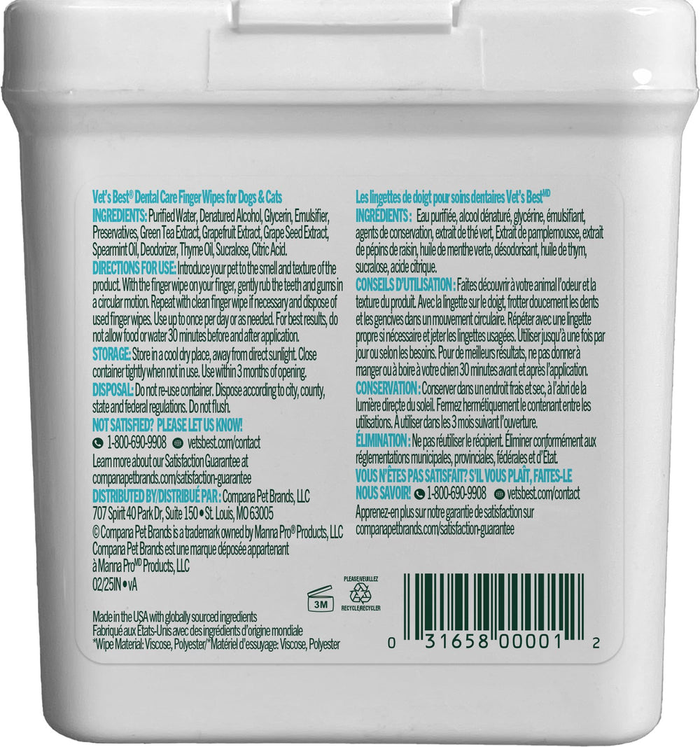Vet's Best wipes suitable for both dogs and cats in use.
