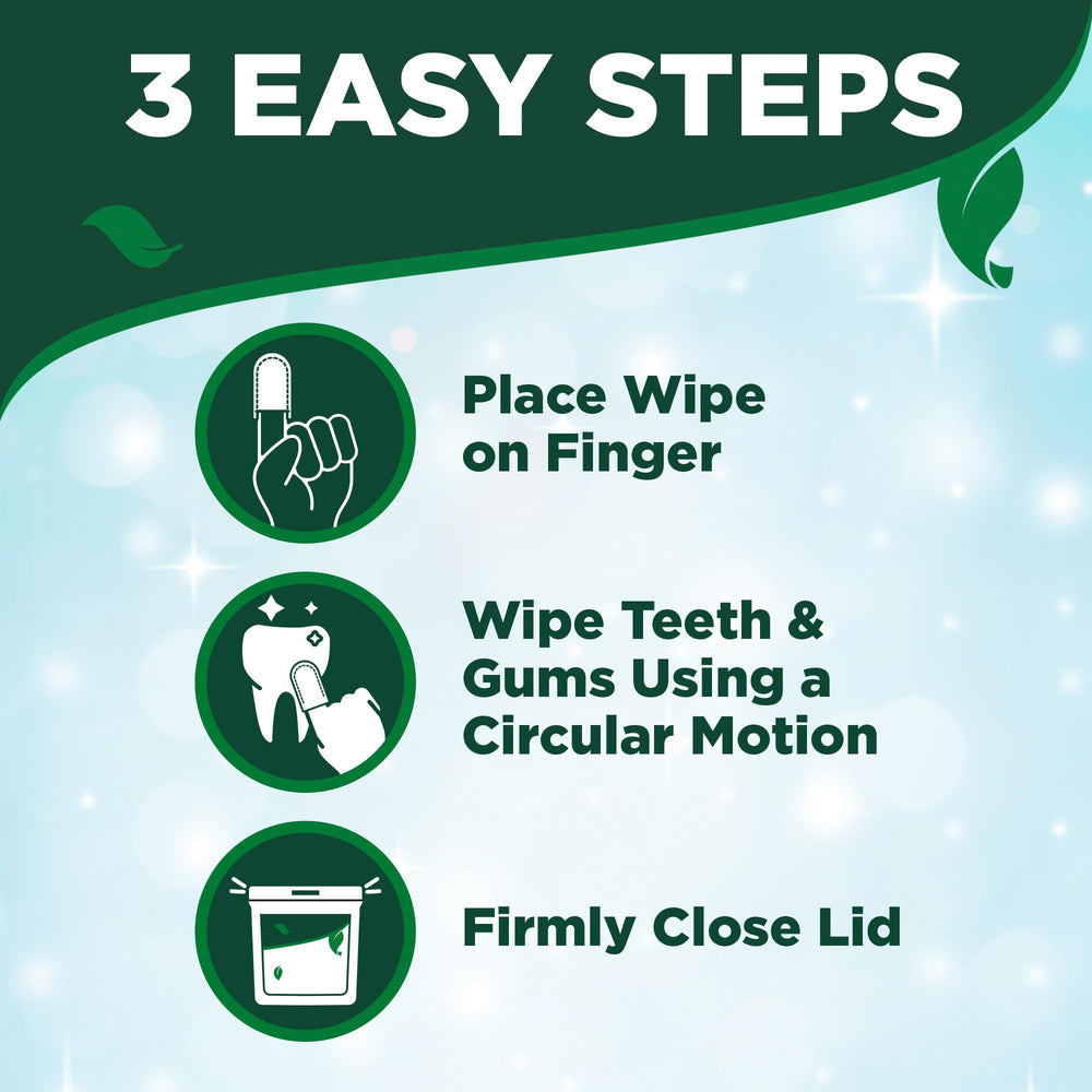All-natural ingredients highlighted for Vet's Best dental wipes.