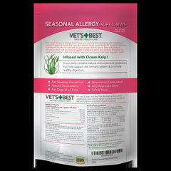 Bottle close-up of Vet's Best soft chews for seasonal dog allergies