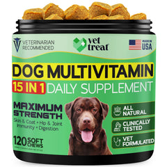 Vet Treat dog multivitamin chews close-up with chicken flavor for daily wellness