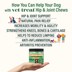 Closeup of Vet Treat glucosamine chews highlighting texture for trusted joint care.