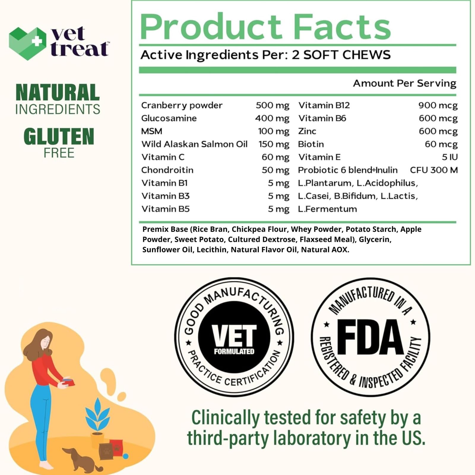 Vet Treat USA-made facility badge emphasizing safety and quality controls