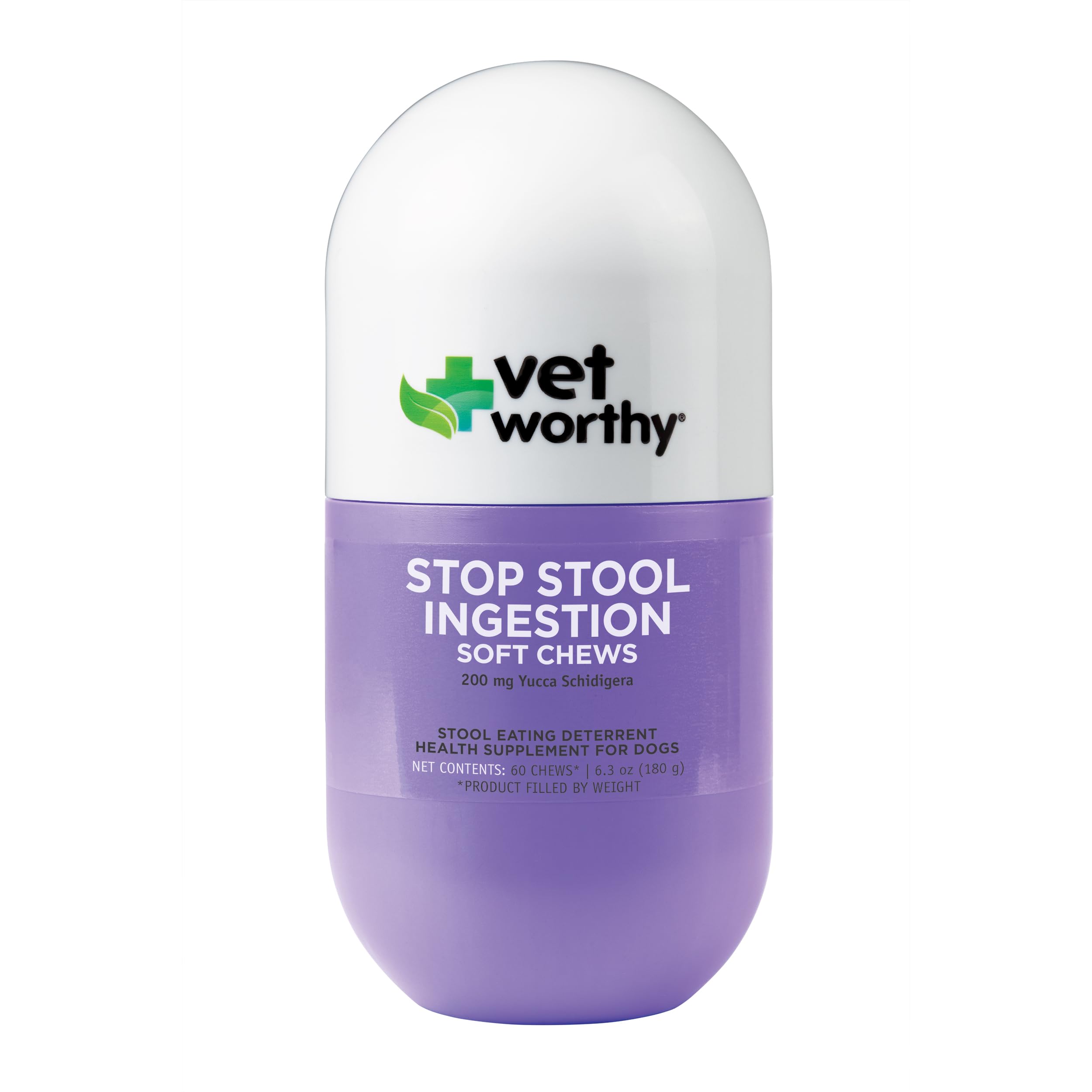 Vet Worthy Coprophagia Deterrent soft chews in packaging, supports odor control.
