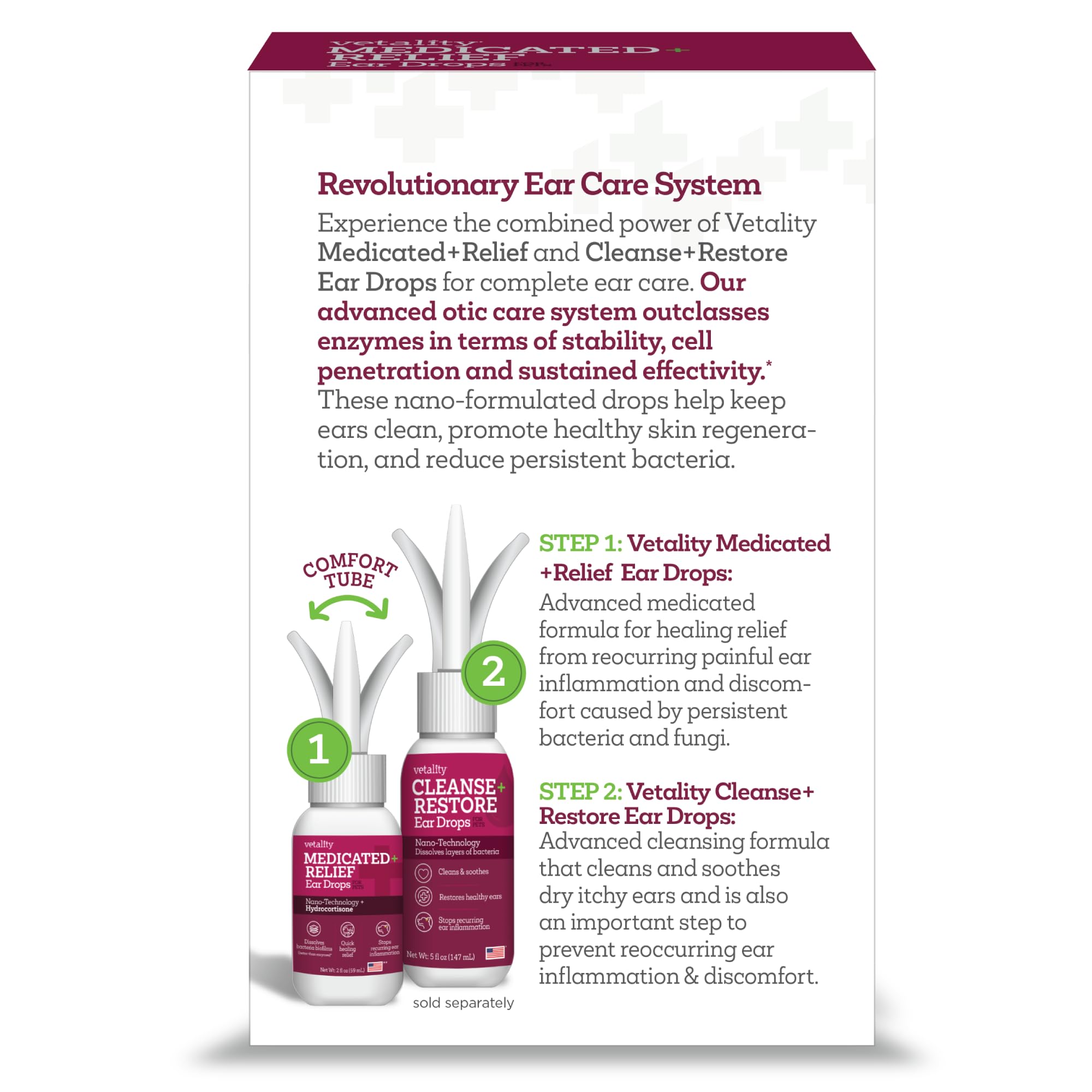 Vetality Comfort Tube applicator – gentle, easy ear drop application.