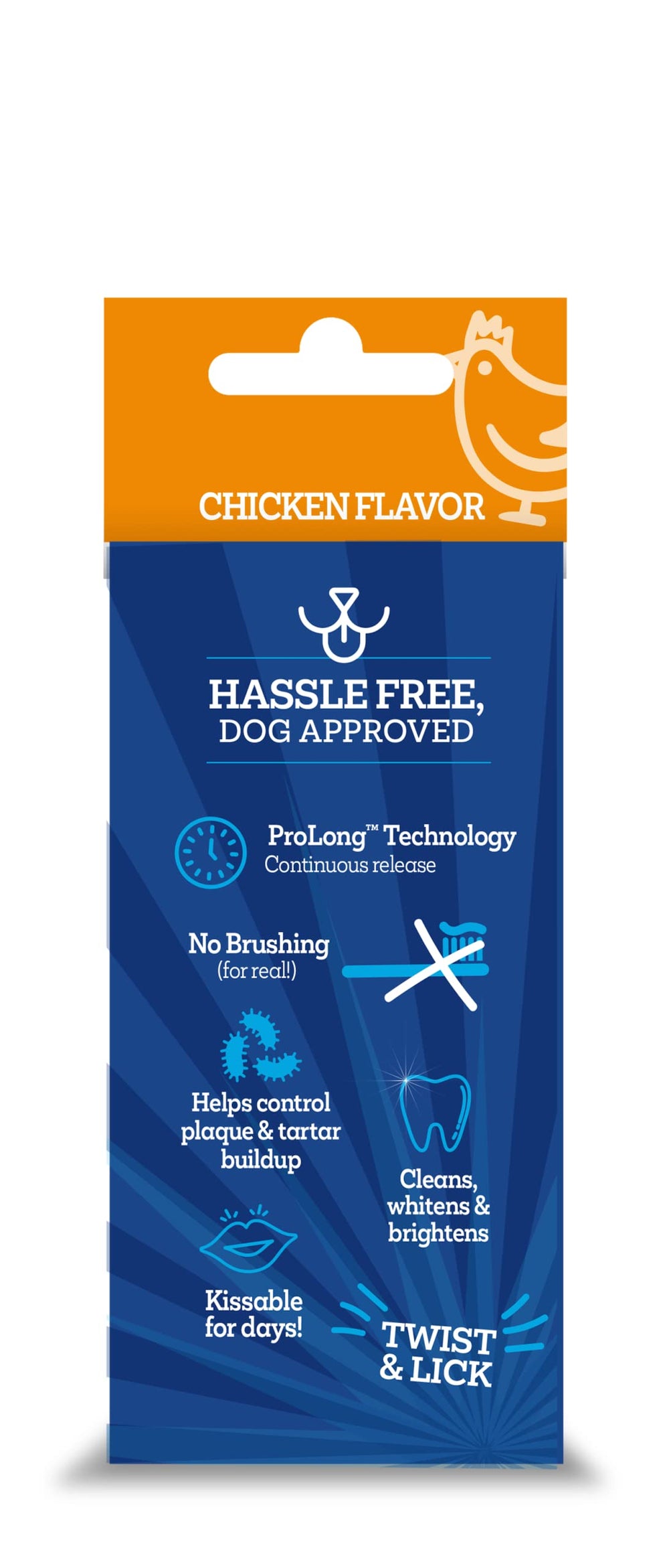 Vetality Twist Lick dental gel bottle on display for dog dental care