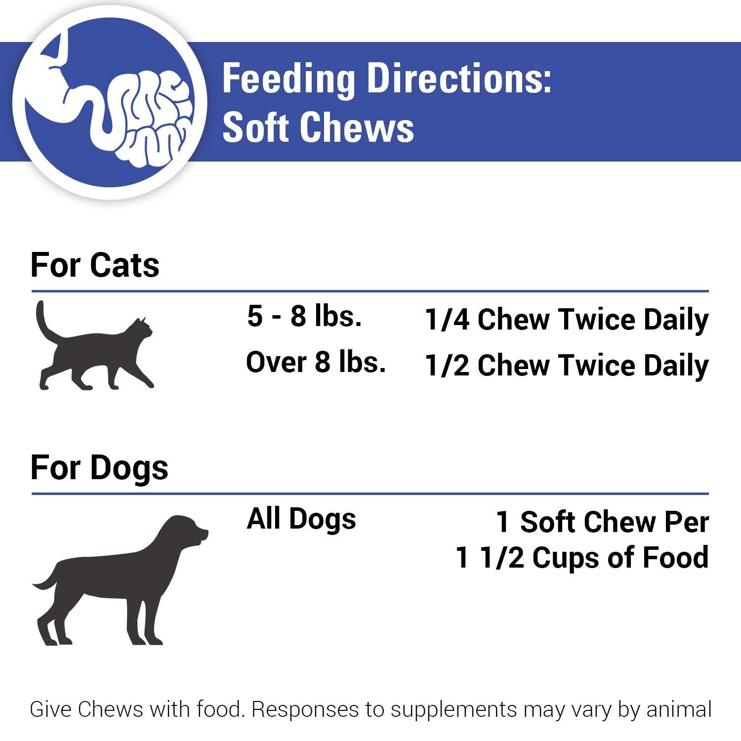 Vet Classics pet health supplement bottle with chews suggests easy daily GI care