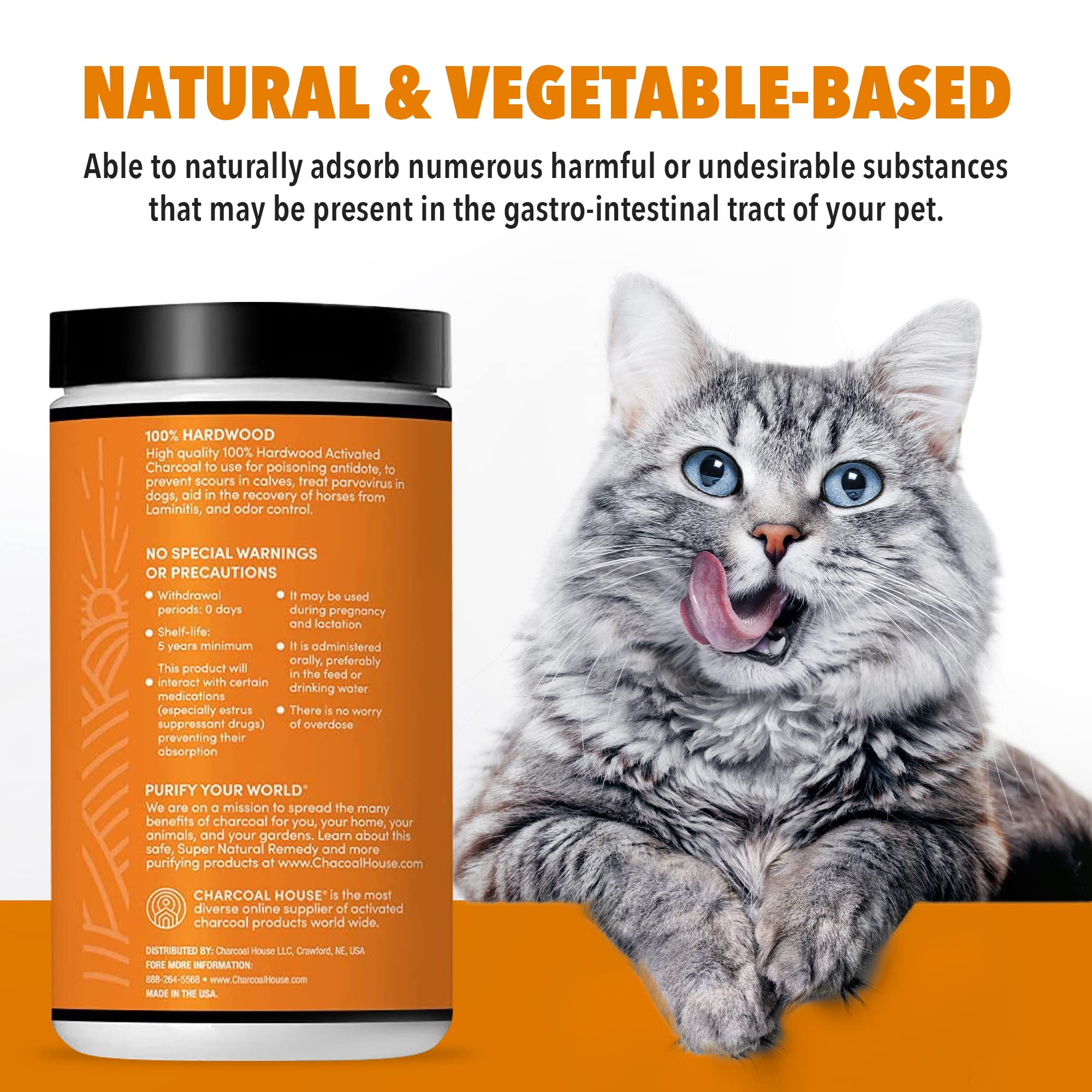VetDtox Activated Charcoal Powder livestock and horse scene, versatile farm supplement.