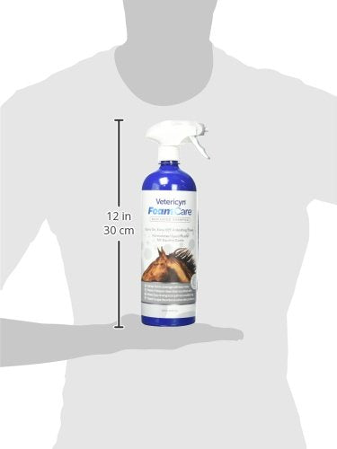 Vetericyn FoamCare medicated equine shampoo lather demonstrates easy rinse and comprehensive coat care.