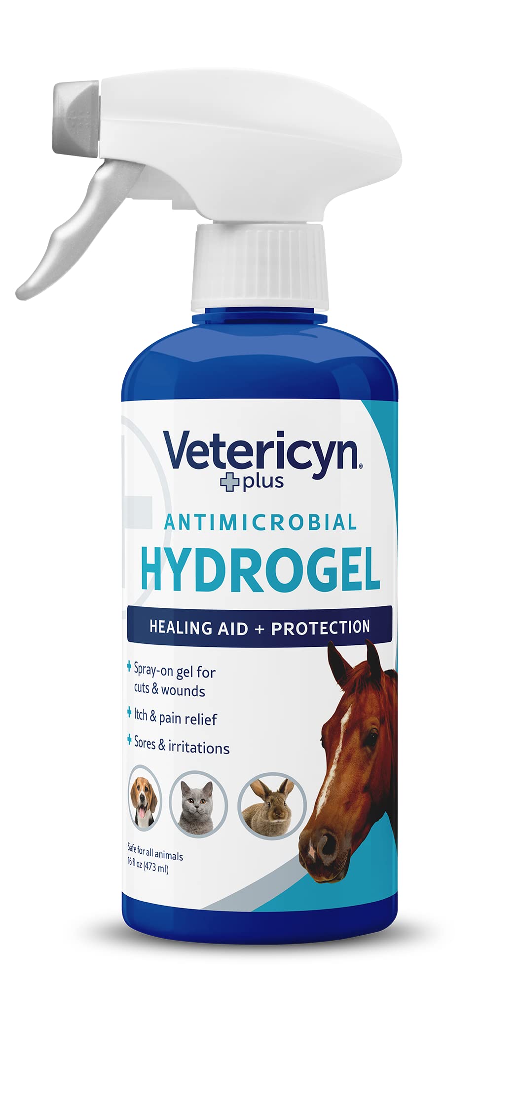 Vetericyn Plus all-animal wound care hydrogel spray applied to a paw for healing