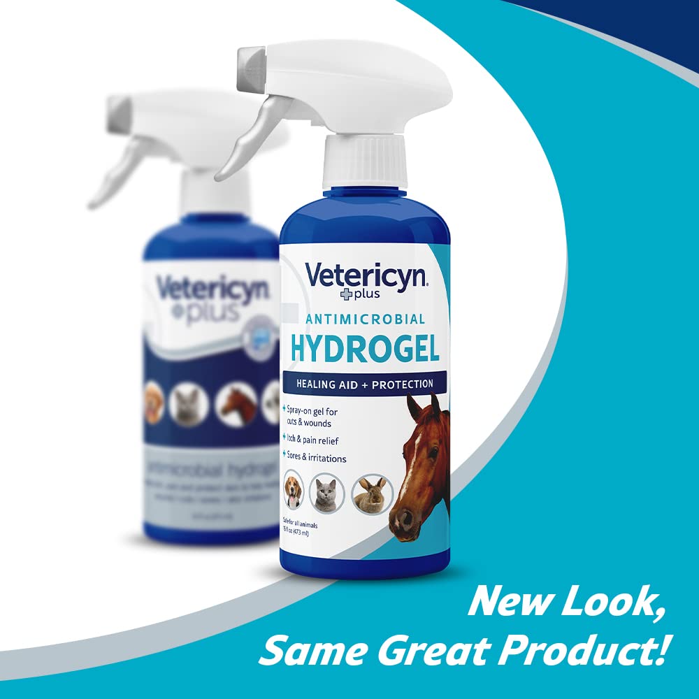 Close-up of Vetericyn Plus spray used on skin irritations for relief