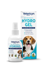 Vetericyn Plus dog wound care hydrogel spray bottle for gentle wound relief and protection.