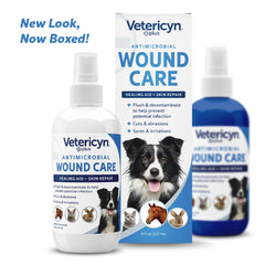 Vetericyn Plus Dog Wound Care Spray application demonstrates easy use for minor injuries
