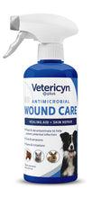 Vetericyn Plus dog wound care spray bottle for safe, non-irritating cleansing.