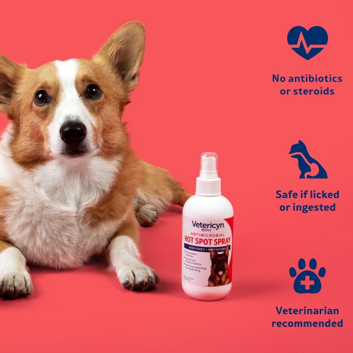 Vetericyn Plus Hot Spot Spray packaging box for home use.