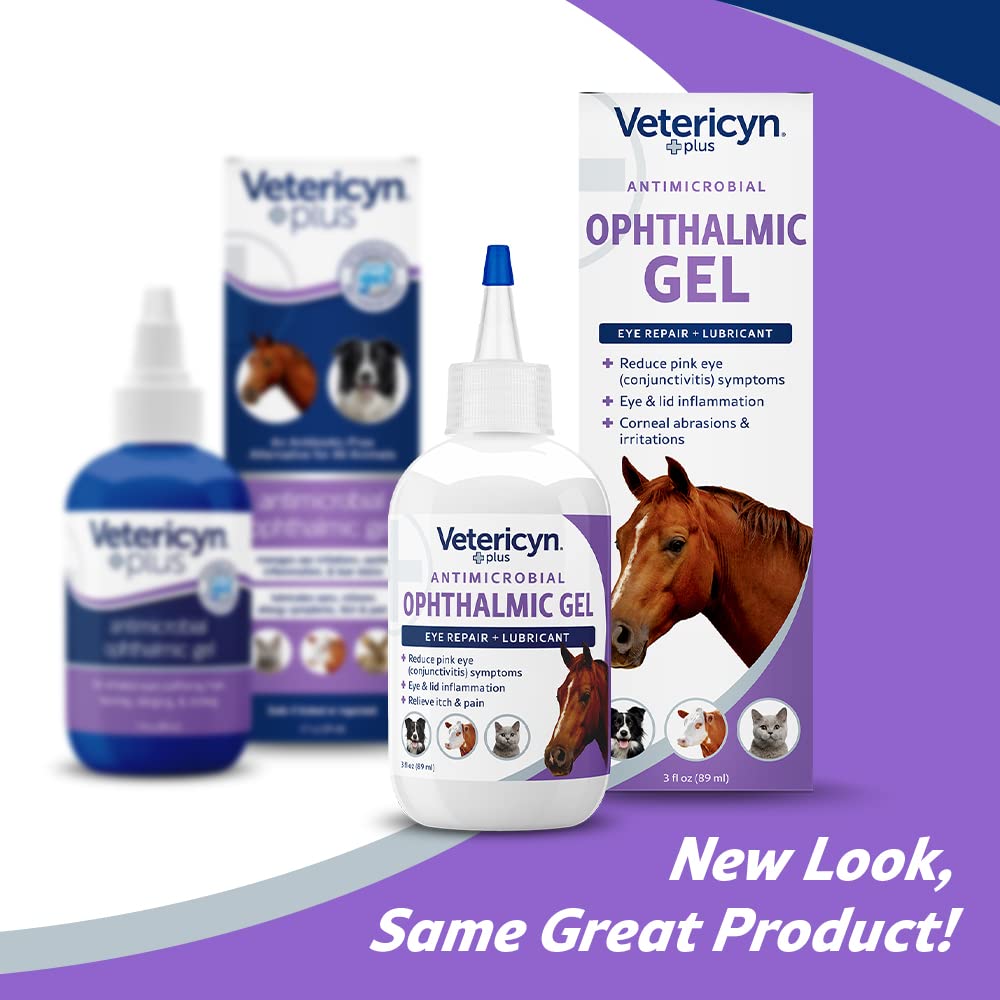 Horse eye application showing the eye gel tube being used for soothing irritation.