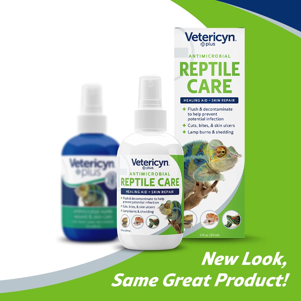 Vetericyn Plus reptile wound care spray applied to wound for clean, safe care.