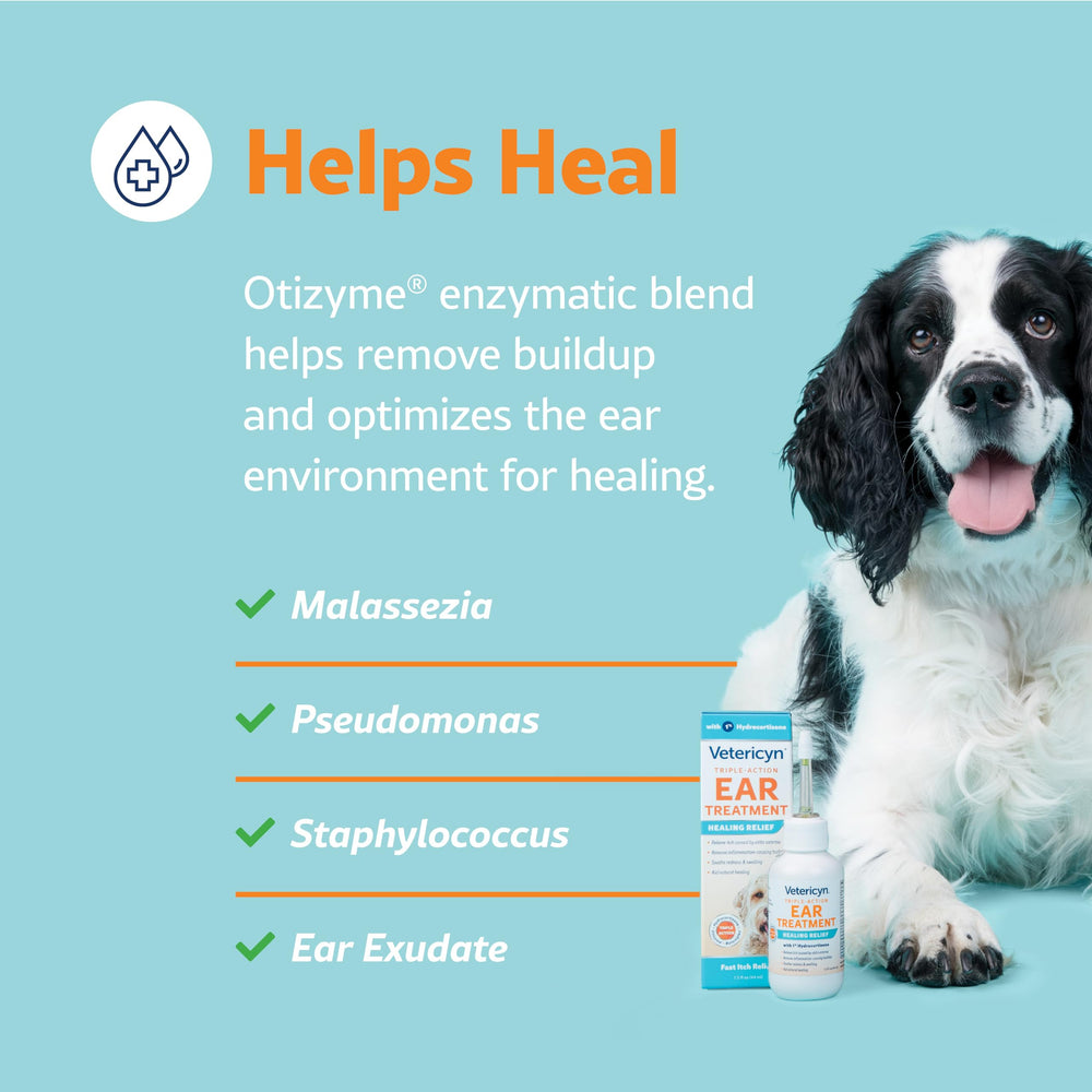 Vetericyn ear treatment for dogs in use demonstrates comforting care