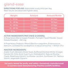 Gland-Ease probiotic blend supports gut health and balance.
