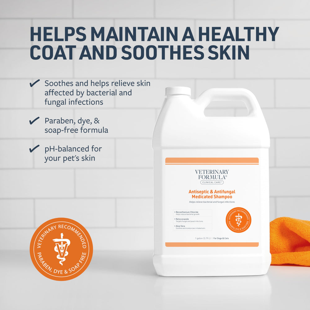 Cat bath using Veterinary Formula Clinical Care for pets over 12 weeks