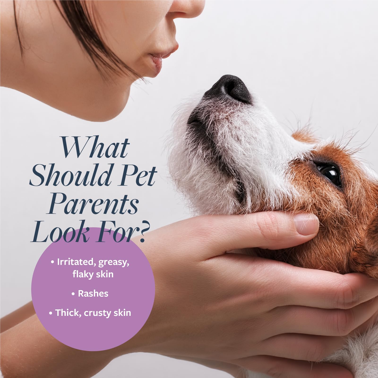 Veterinary Formula Clinical Care closeup on dry skin before treatment