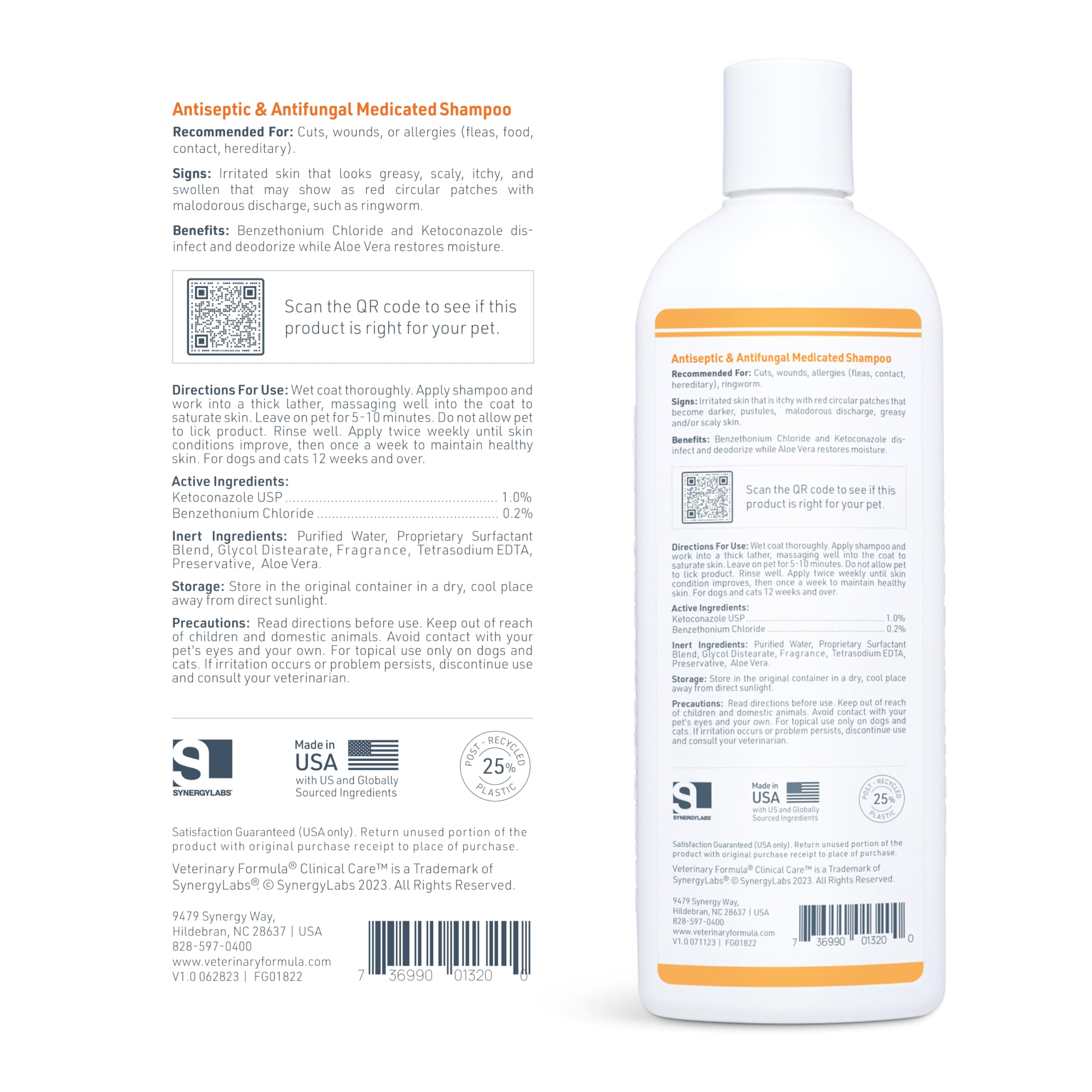 Label close-up highlighting paraben-free and soap-free formula.
