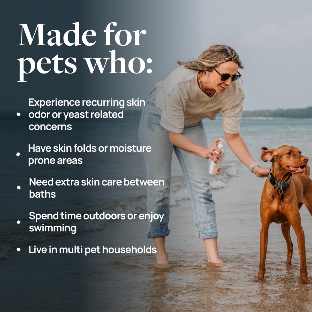 Home use of Veterinary Formula Clinical Care spray in a grooming setup