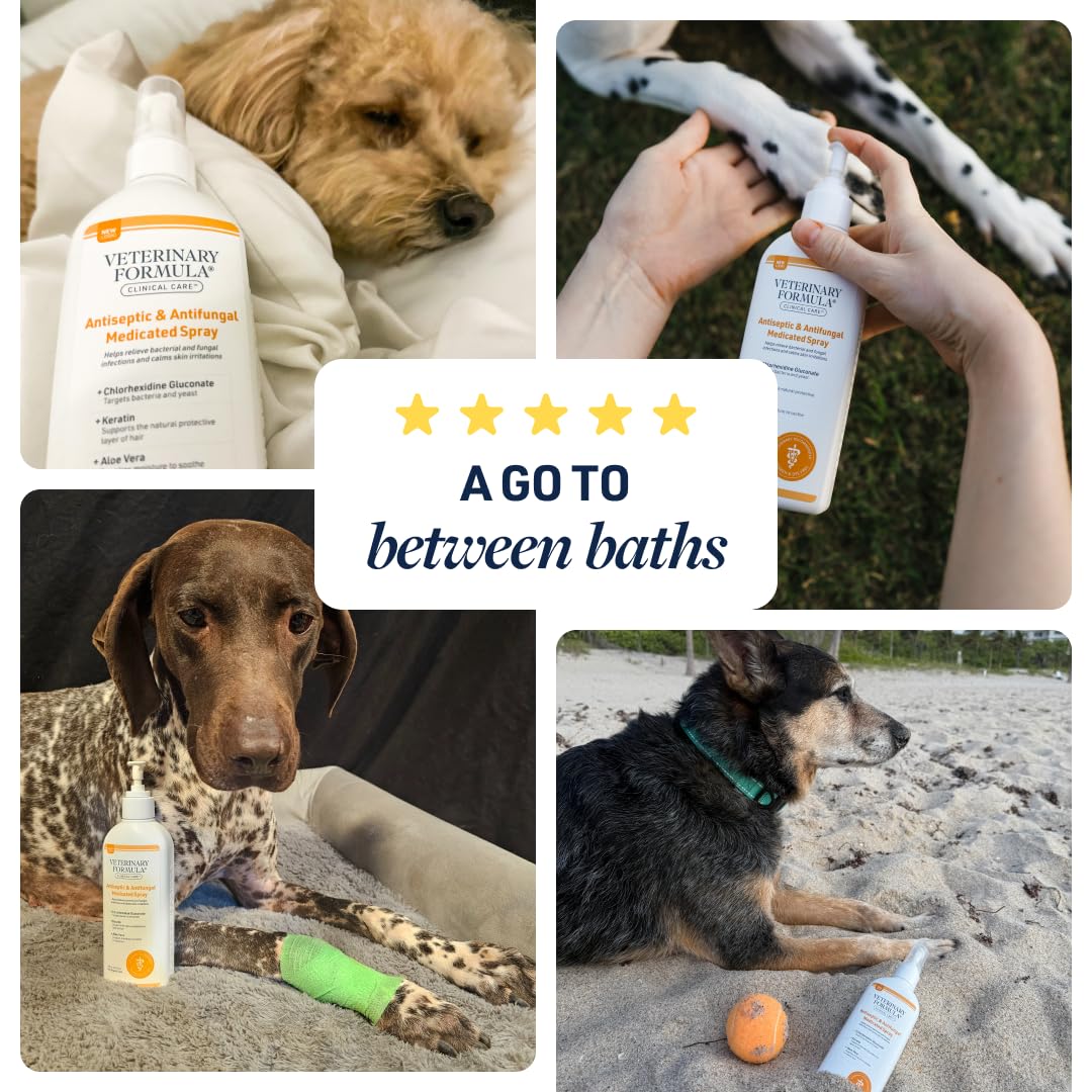 Paraben-free label on Veterinary Formula Clinical Care spray highlight