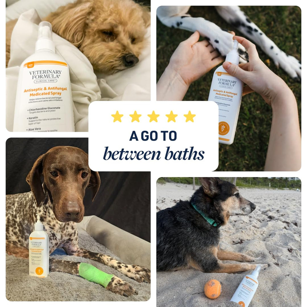 Paraben-free label on Veterinary Formula Clinical Care spray highlight