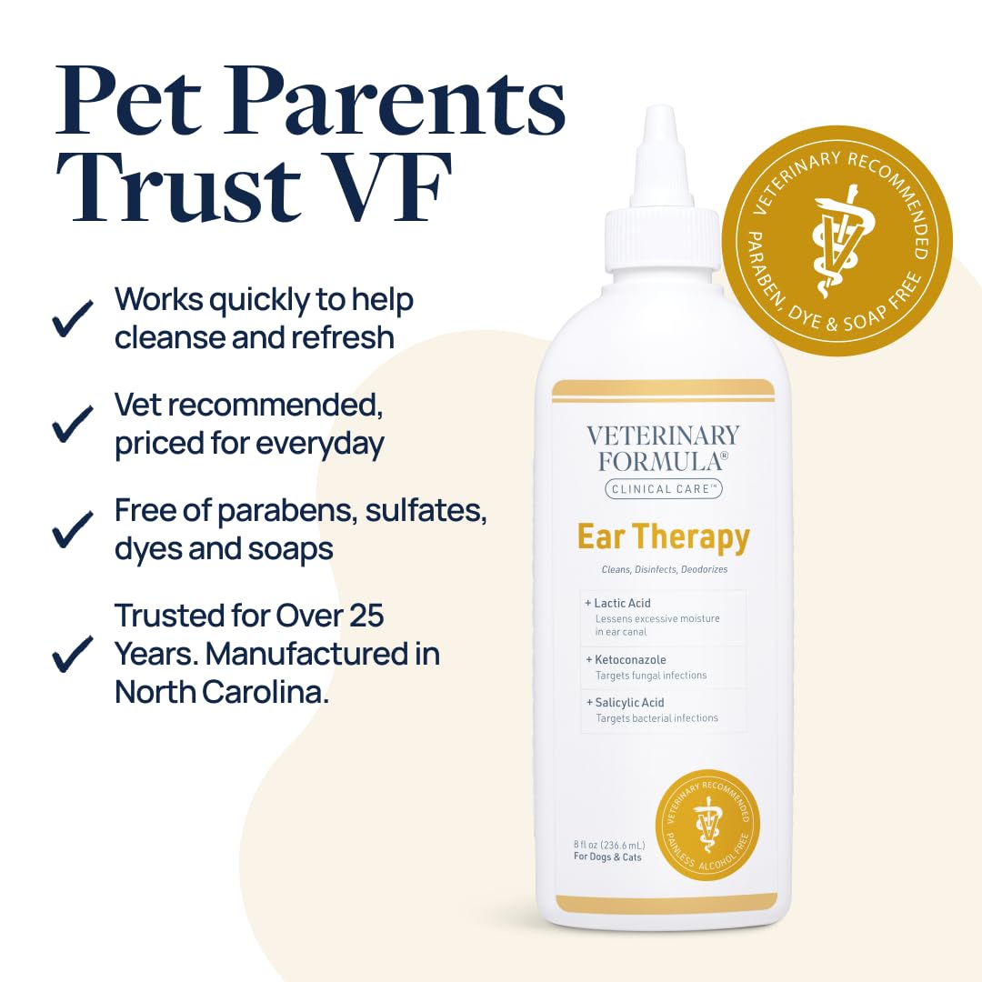 After-bath or swim use of Veterinary Formula Ear Therapy to manage moisture