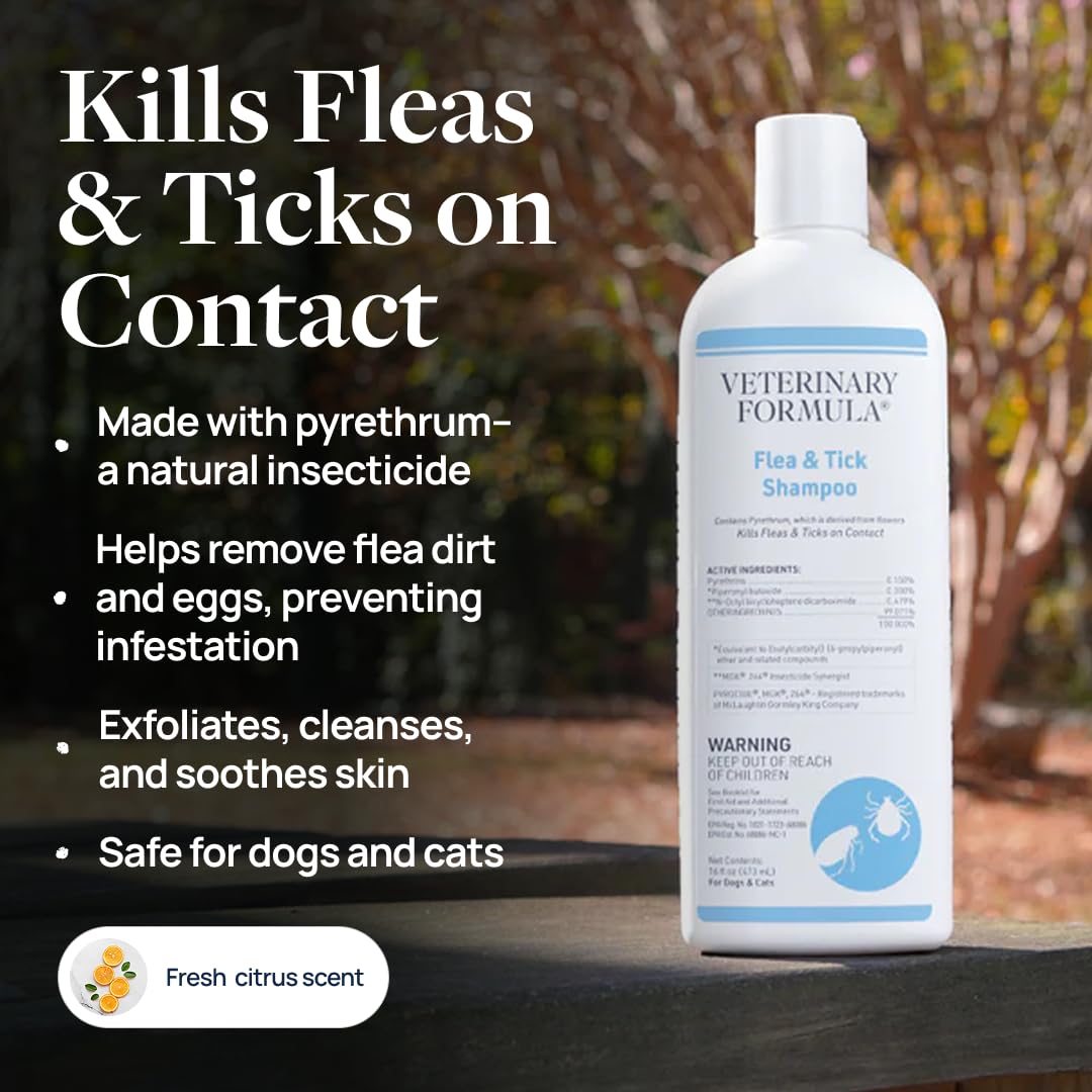 Veterinary Formula flea tick shampoo lather for thorough cleansing and relief during baths