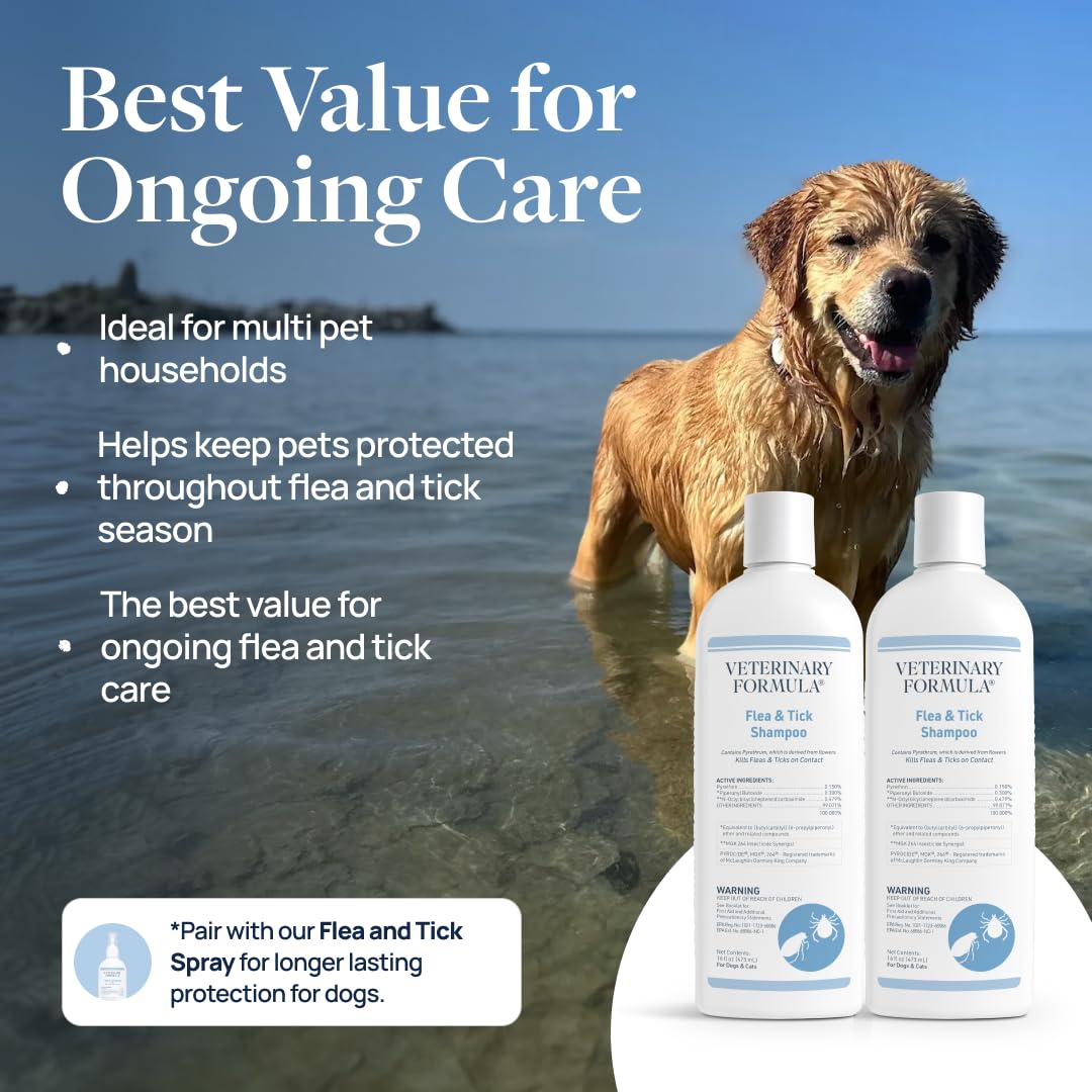 Veterinary Formula flea tick shampoo paraben-free formula keeps skin gentle