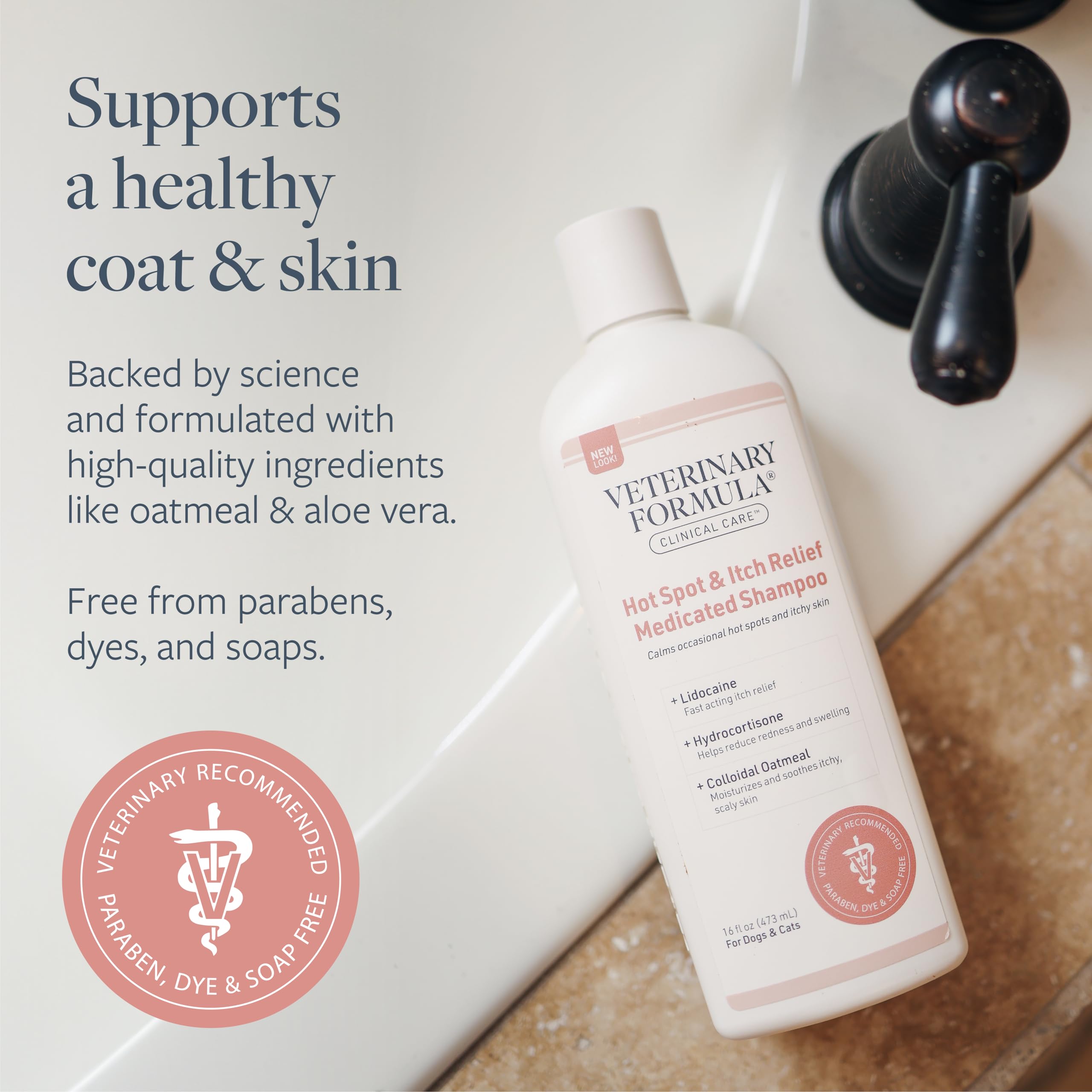 Oatmeal and Aloe Vera ingredients support moisture and calm irritated skin.