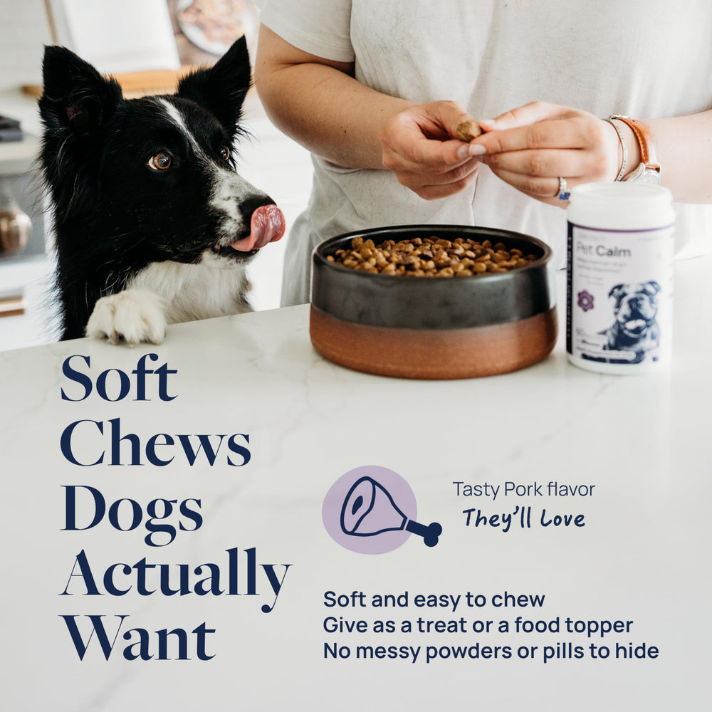 Veterinary Formula Pet Calm with NASC seal signals trusted pet care quality.