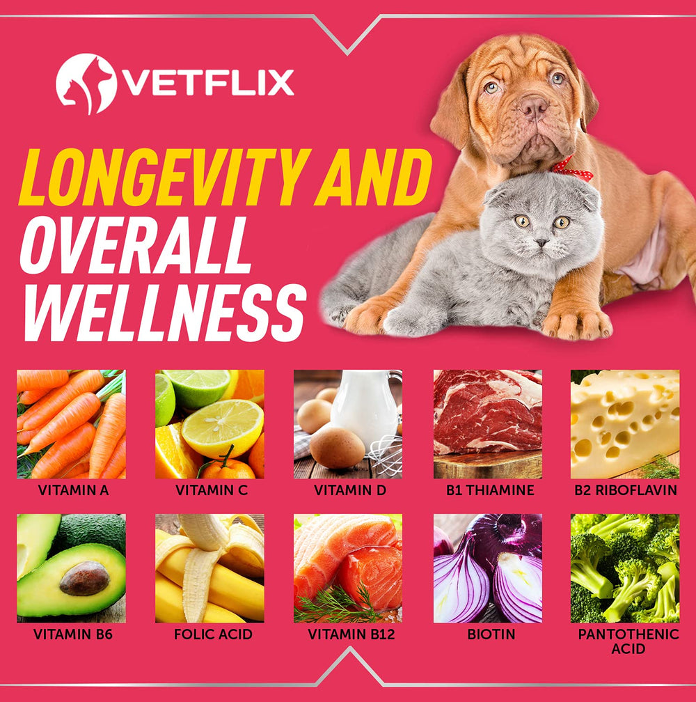 Vetflix dosage guide with droppers for small to large pets.